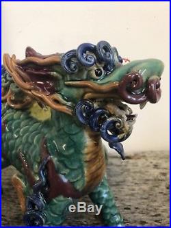 Biên Hoà Vietnam Indochine Chien de Fô Dragon Lion Céramique Terre Cuite Asie 1