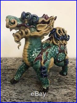 Biên Hoà Vietnam Indochine Chien de Fô Dragon Lion Céramique Terre Cuite Asie 2