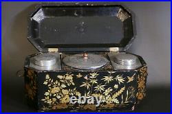 Boîte à thé en laque de Chine XIXème siècle / Tea box, 19th century, lacquer chi