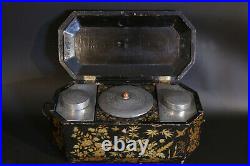Boîte à thé en laque de Chine XIXème siècle / Tea box, 19th century, lacquer chi