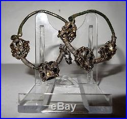 Boucle Oreilles Argent Epoque Byzantine 400/600 Ad Byzantine Silver Earrings