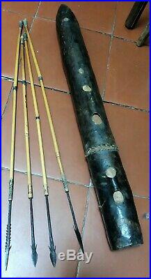 Bouclier & lances nguba Ngbaka Ngbundu Manza Congo Oubangui shield vintage spear