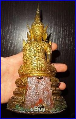 Bouddha En Meditation En Bronze- Thaïlande 18° S. Bronze Bouddha Statue 1800ad