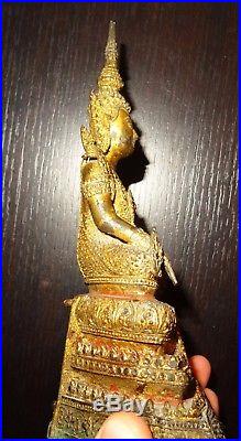 Bouddha En Meditation En Bronze- Thaïlande 18° S. Bronze Bouddha Statue 1800ad