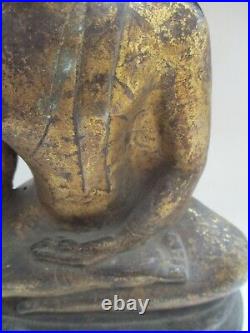 Bouddha ancien Asie bronze doré 18éme