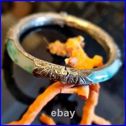 Bracelet Xixe Argent façon Jade verre de Pékin Asie