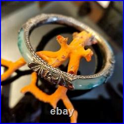 Bracelet Xixe Argent façon Jade verre de Pékin Asie