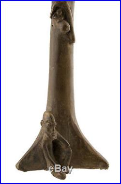 Bronze Dogon Arbre Baobab et Ancetre Mali -urne-art Africain -AA 1133