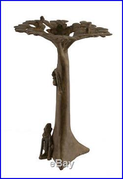 Bronze Dogon Arbre Baobab et Ancetre Mali -urne-art Africain -AA 1133