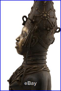 Bronze benin couple royal- Bini Edo-oba-nigeria -art africain -1220