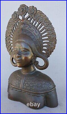 Buste Bronze 1940 danseuse cambodgienne Cambodge Angkor Apsara Vietnam Indochine