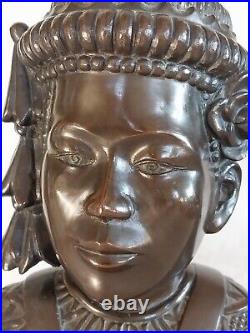 Buste Bronze danseuse cambodgienne 1940 Cambodge Vietnam Indochine Apsara Angkor
