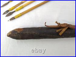 Carquois Africain En Peau Avec Flèches Ancien / Art Africain