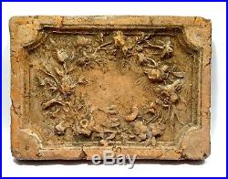 Carreau Renaissance En Terre Cuite 16° S. Dated 1578 Ancient Medieval Tile