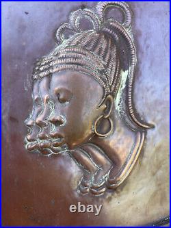 Chenge Baruti Congo RDC Bas Relief Cuivre Art Deco Art Africain Ethnique