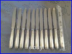 Christofle Malmaison 11 Couteaux De Table En Coffret Metal Argente