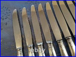 Christofle Malmaison 11 Couteaux De Table En Coffret Metal Argente