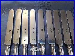 Christofle Spatours 12 Couteaux De Table Metal Argente