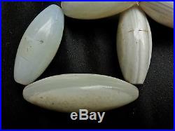 Collier Agate Blanche Ancienne Trade Beads Perle De Troc Afrique