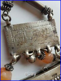 Collier Amulette Zar Egypte Argent Cornaline Ancien Tribal Berbere Bedouin Ethni