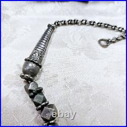 Collier Ethnique Yemenite Argent Et Agate 46 Cm 110g Début Xxe