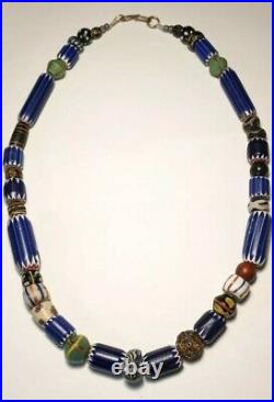 Collier perles de troc chevrons 6/4 couches rosetta trade beads Venise