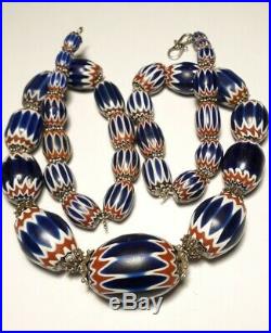 Collier perles de troc chevrons 6 couches rosetta trade beads Venise Murano