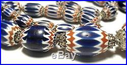 Collier perles de troc chevrons 6 couches rosetta trade beads Venise Murano