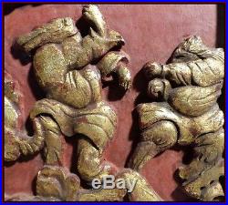 Combat de Guerriers Mongoles avec Des Monstres Chine XIXe Sculptures Chinoises
