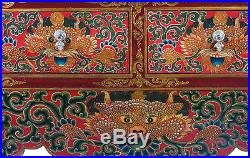 Console Chepu Kirtimukha Meuble tibétain en bois peint -Tibet Nepal- 9960