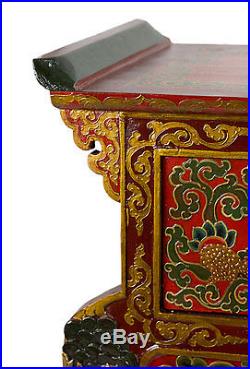 Console Chepu Kirtimukha Meuble tibétain en bois peint -Tibet Nepal- 9960