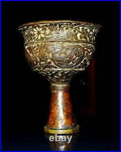 Coupe Perse Savafide En Bronze 17° S. Ancient Persian Bronze Chalice Vessel