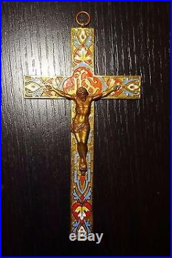 Croix Russe Orthodoxe Emaillee En Bronze 19° S Russian Enamelled Bronze Cross