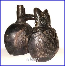 Culture Chimu Vase Etrier Ceramique Zoomorphe 1100 Ad Pre Columbian Perou
