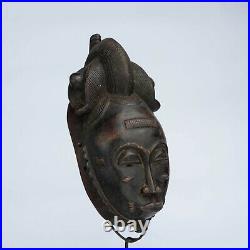 D146 Masque Africain, Art Tribal Ancien Africain, Masque Baoule, Rci