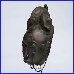 D146 Masque Africain, Art Tribal Ancien Africain, Masque Baoule, Rci