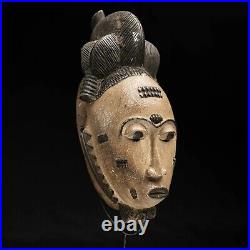 D149 Masque Africain, Art Tribal Ethnique Africain, Masque Baoule, Rci