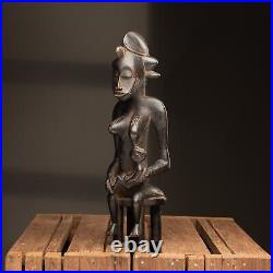 D277 Statue Maternité Senoufo, Art Tribal Premier Ancien Africain, Rci