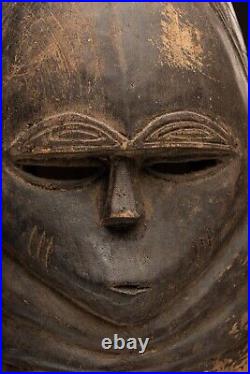 D335 Casque Mende Ancien, Art Tribal Premier Africain, Sierra Léone