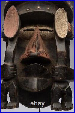 D410 Masque Araignée Bété, Art Tribal Premier Ancien Africain, Rci