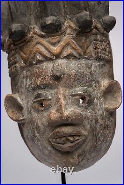 D510 Masque Ancien Igbo, Art Tribal Premier Ancien Africain, Nigeria