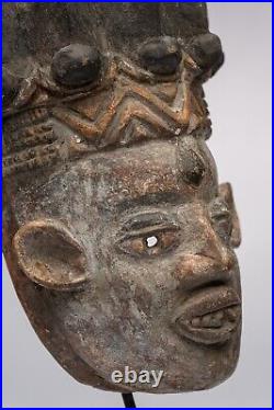 D510 Masque Ancien Igbo, Art Tribal Premier Ancien Africain, Nigeria