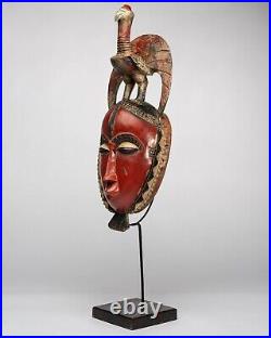 D700 Masque Baoule/yaouré, Art Tribal Premier Ancien Africain, Rci