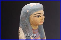 Egypte antique 18ème dynastie grand Shaouabti anépigraphe polychrome