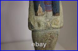 Egypte antique 18ème dynastie grand Shaouabti anépigraphe polychrome