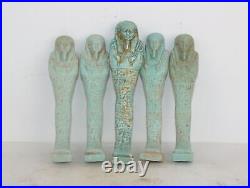 Égyptien antique 5 statues Ushabti Rare Pharaonique Antique Shabti Egypte