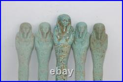 Égyptien antique 5 statues Ushabti Rare Pharaonique Antique Shabti Egypte