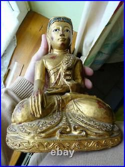 En bois doré! , bouddha carved wood Buddha en Bois, Birmanie thailandekmerasia