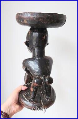Étonnant Tabouret Bamileke, Figure De Singe, Tribal Art Africain Cameroun