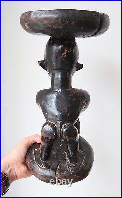 Étonnant Tabouret Bamileke, Figure De Singe, Tribal Art Africain Cameroun